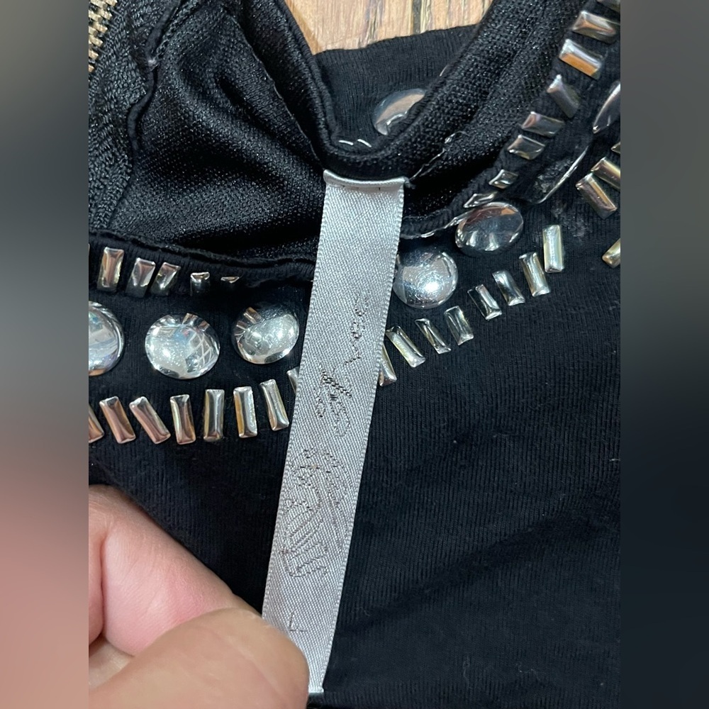 Black Embellished Top with Silver Accents - Picture 11 of 16
